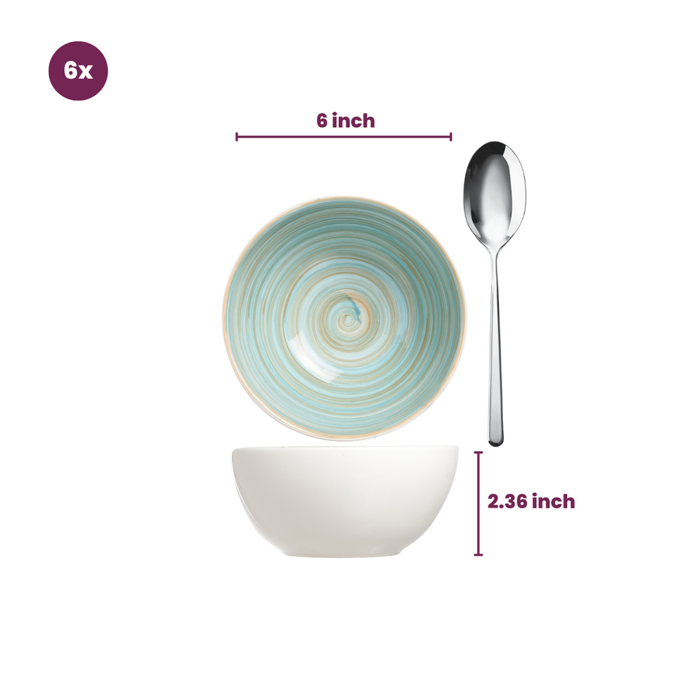 Cosy & Trendy Soup Bowls Turbolino Blue ø 15 cm - 500 ml - 6 pieces
