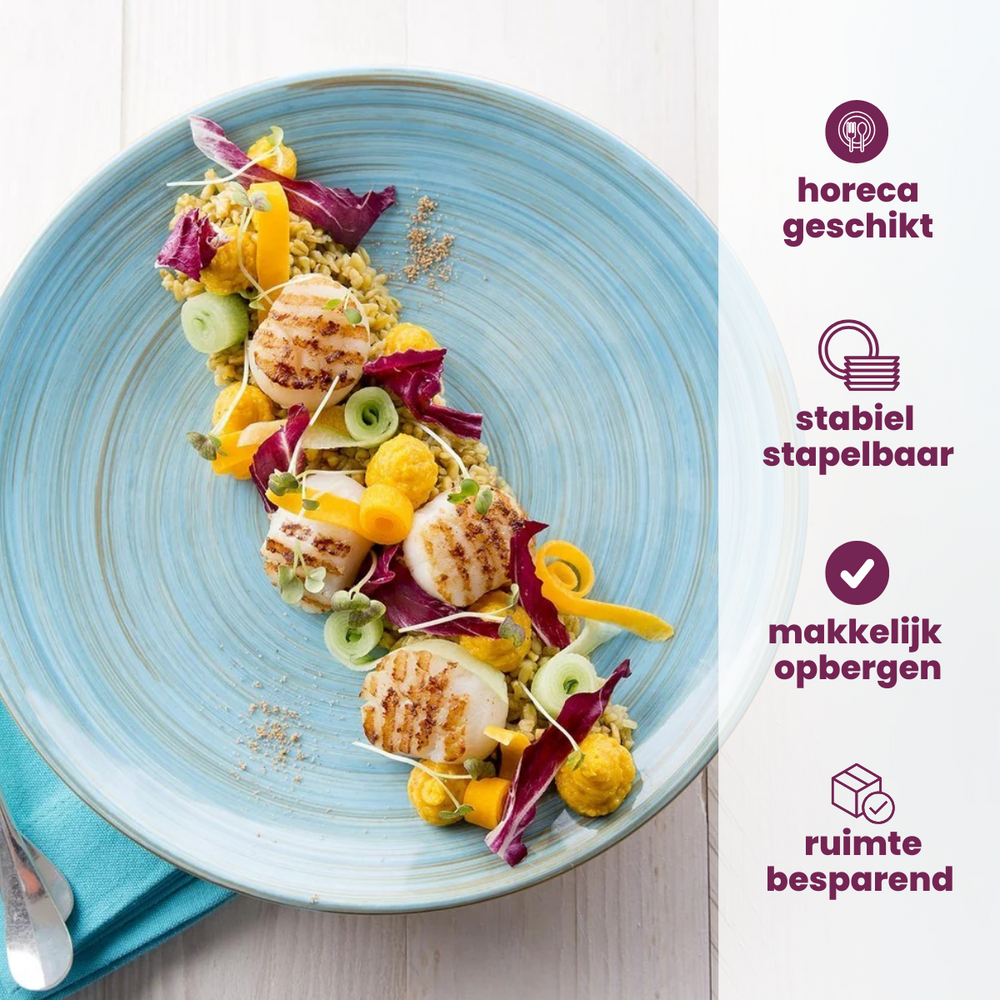 Cosy & Trendy Breakfast Plates Turbolino Blue ø 22 cm - 6 pieces