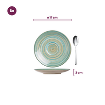 Cosy & Trendy Coffee saucer Turbolino Blue ø 17 cm - 6 pieces