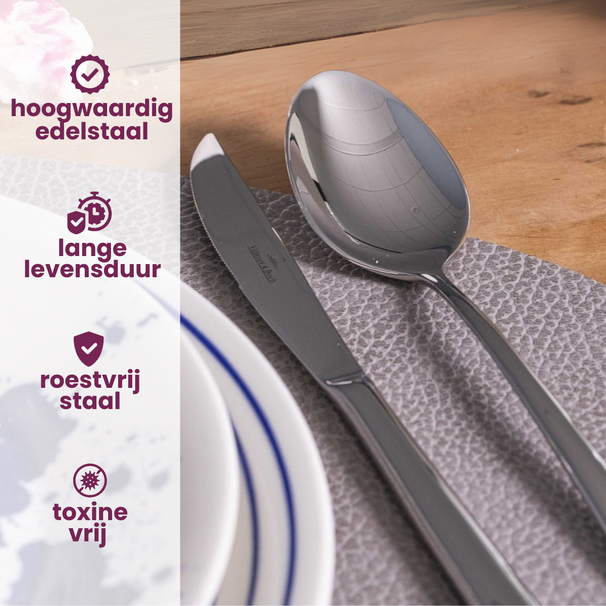 Juego de cubiertos Villeroy & Boch Piemont - Acero inoxidable 18/10 - 48 piezas / 12 personas