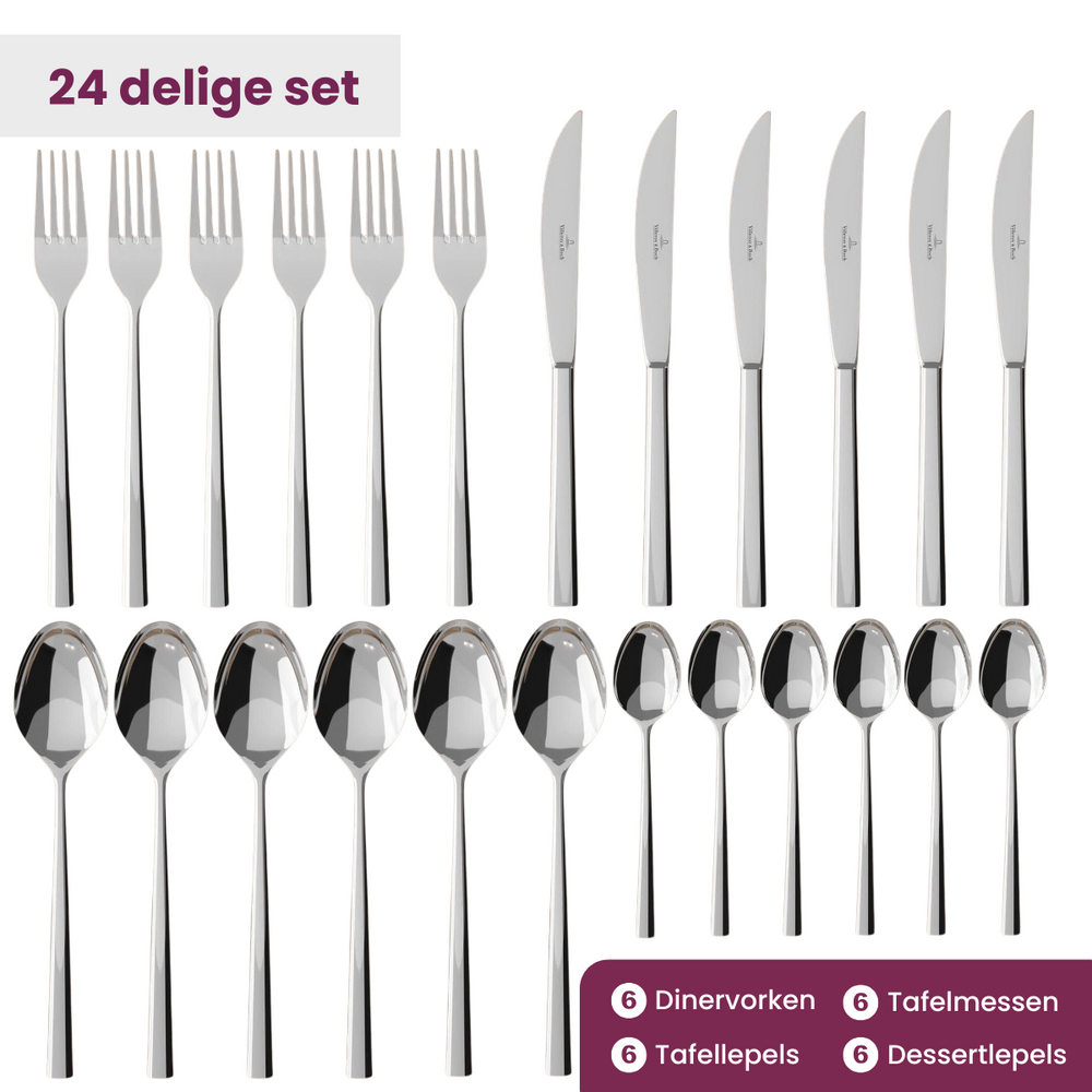 Villeroy & Boch Cutlery set Piemont - 18/10 - 24 pieces / 6 persons