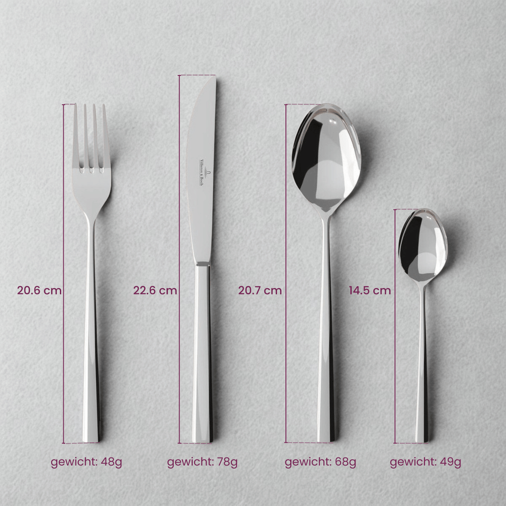 Villeroy & Boch Cutlery Set Piemont - 18/10 Stainless Steel - 12-Piece / 3 People