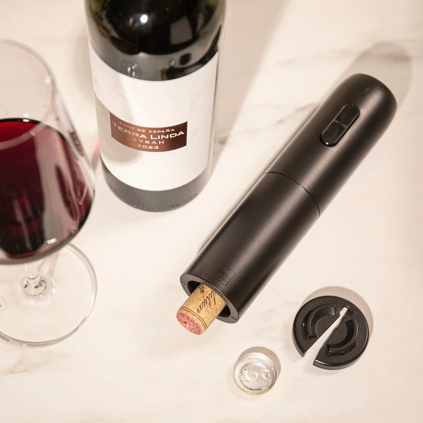 Abrebotellas eléctrico Vacu Vin + Cortador de cápsulas - Negro