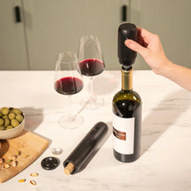 Vacu Vin Electric Wine Saver Vacuum Pump + 2 Caps