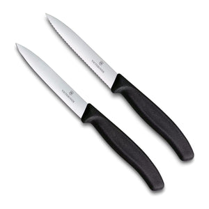 Victorinox Officemessenset Swiss Classic 2-delig gekarteld en glad met zwart heft, vrijstaand op witte achtergrond