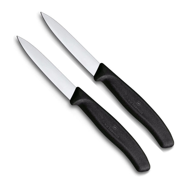 Victorinox cuchillos peladores Swiss Classic negro - 8 cm - 2 piezas