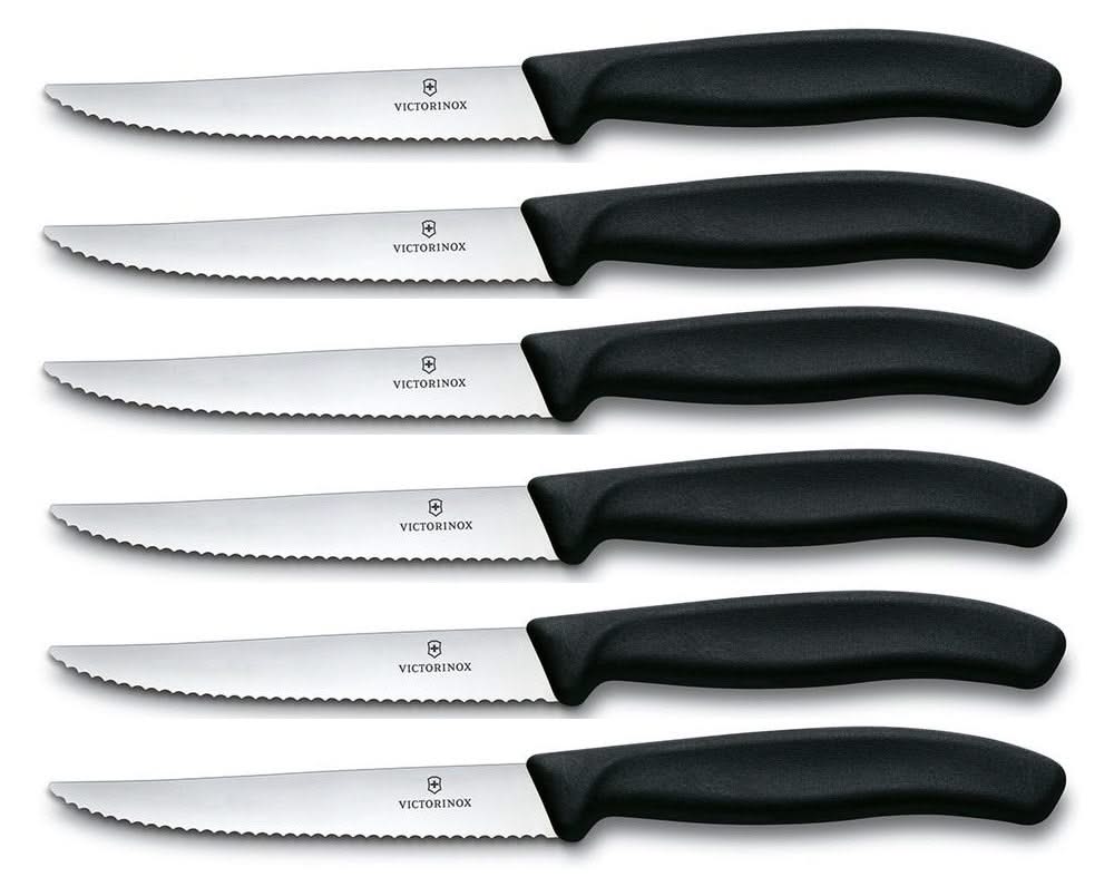 Victorinox Steak Knives Serrated Swiss Classic Black - 6 pieces