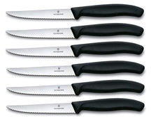 Victorinox Steak Knives Serrated Swiss Classic Black - 6 pieces