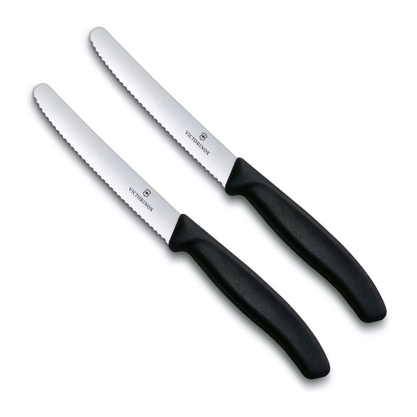 Victorinox Tomato Knives Serrated Swiss Classic Black - 11 cm - 2 pieces