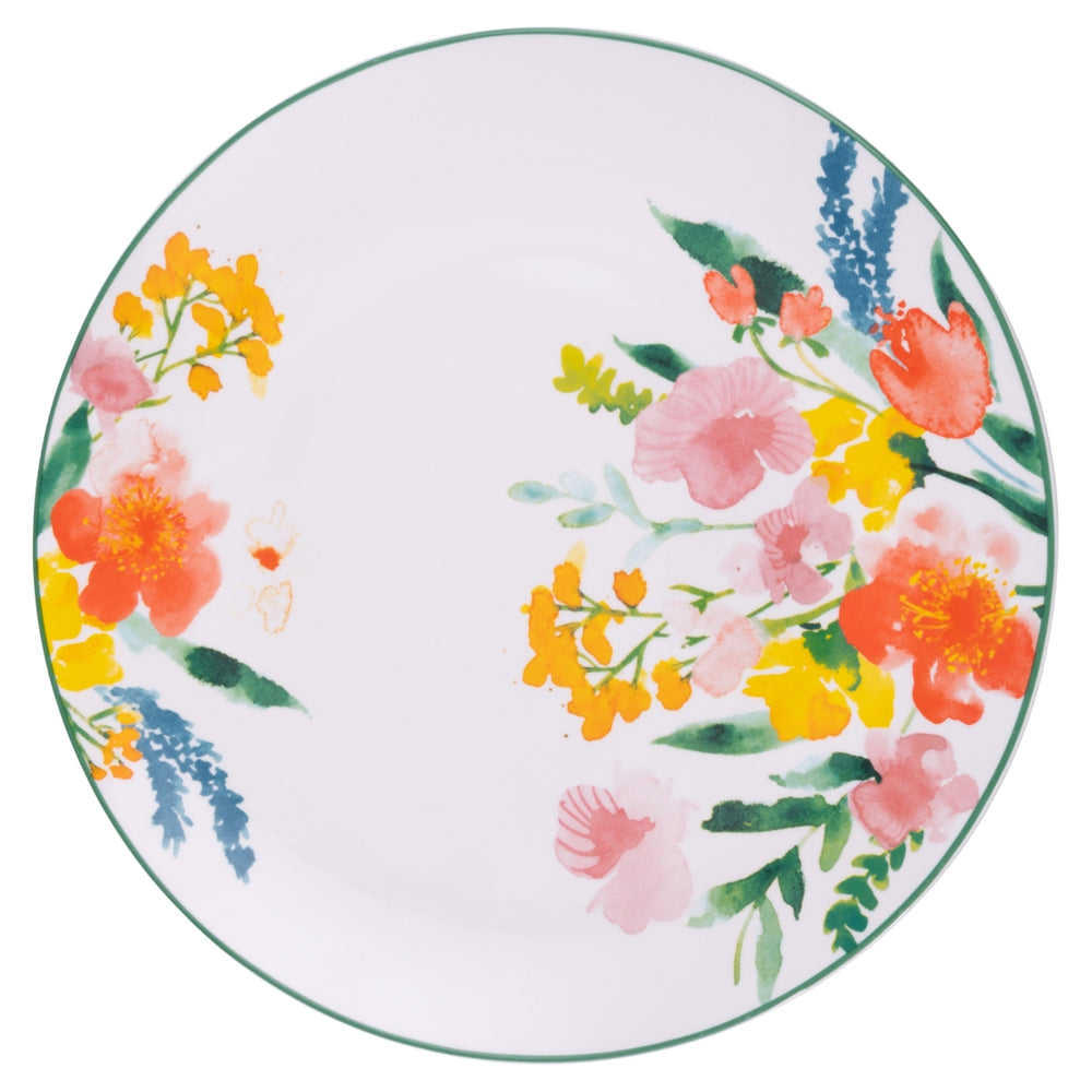 Villa d'Este Home Dinnerware Set Flora Porcelain 18-piece / 6 persons - 6 dinner plates, 6 breakfast plates and 6 deep plates