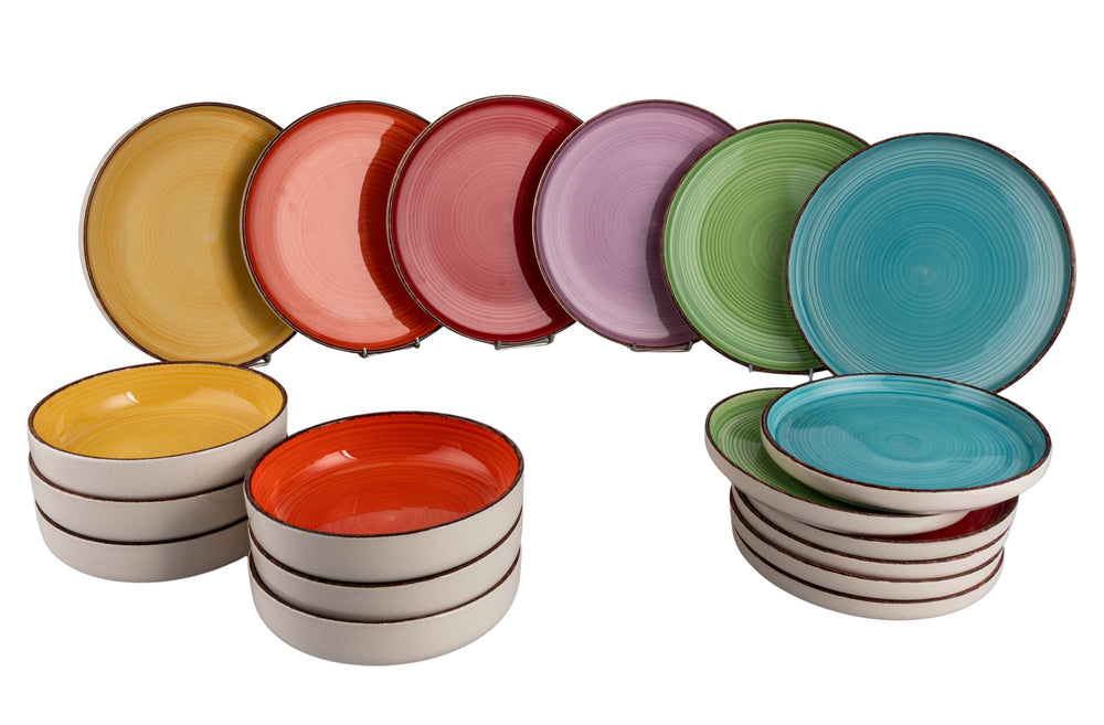 Villa d'Este Home Dinnerware Set Baita Modern Classic 18-piece / 6 persons - 6 dinner plates, 6 breakfast plates and 6 deep plates