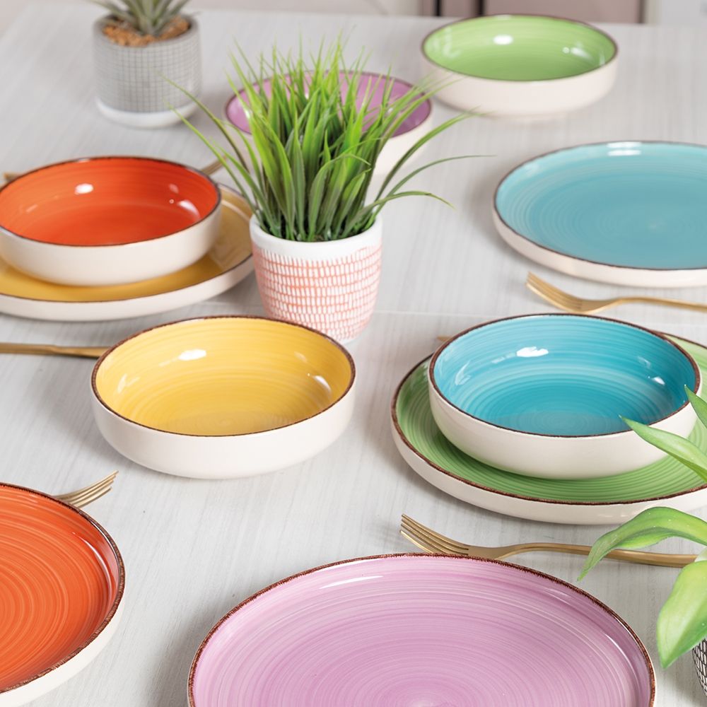 Villa d'Este Home Dinnerware Set Baita Modern Classic 18-piece / 6 persons - 6 dinner plates, 6 breakfast plates and 6 deep plates