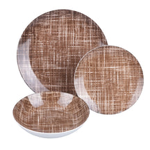 Villa d'Este Home Dinnerware Set Texture Porcelain 18-piece / 6 persons - 6 dinner plates, 6 breakfast plates and 6 deep plates