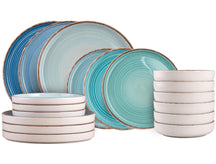 Villa d'Este Home Dinnerware Set Baita Acqua Ocean 18-piece / 6 persons - 6 dinner plates, 6 breakfast plates and 6 deep plates