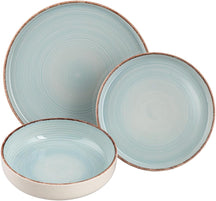 Villa d'Este Home Dinnerware Set Baita Acqua Ocean 18-piece / 6 persons - 6 dinner plates, 6 breakfast plates and 6 deep plates