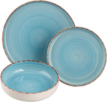 Villa d'Este Home Dinnerware Set Baita Acqua Ocean 18-piece / 6 persons - 6 dinner plates, 6 breakfast plates and 6 deep plates