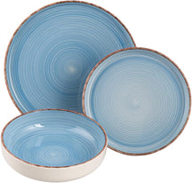 Villa d'Este Home Dinnerware Set Baita Acqua Ocean 18-piece / 6 persons - 6 dinner plates, 6 breakfast plates and 6 deep plates
