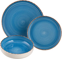 Villa d'Este Home Dinnerware Set Baita Acqua Ocean 18-piece / 6 persons - 6 dinner plates, 6 breakfast plates and 6 deep plates