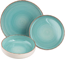 Villa d'Este Home Dinnerware Set Baita Acqua Ocean 18-piece / 6 persons - 6 dinner plates, 6 breakfast plates and 6 deep plates