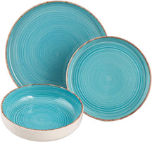 Villa d'Este Home Dinnerware Set Baita Acqua Ocean 18-piece / 6 persons - 6 dinner plates, 6 breakfast plates and 6 deep plates
