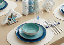 Villa d'Este Home Dinnerware Set Baita Acqua Ocean 18-piece / 6 persons - 6 dinner plates, 6 breakfast plates and 6 deep plates