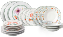 Villa d'Este Home Dinnerware Set Cherry Flowers 18-piece / 6 persons - 6 dinner plates, 6 breakfast plates and 6 deep plates
