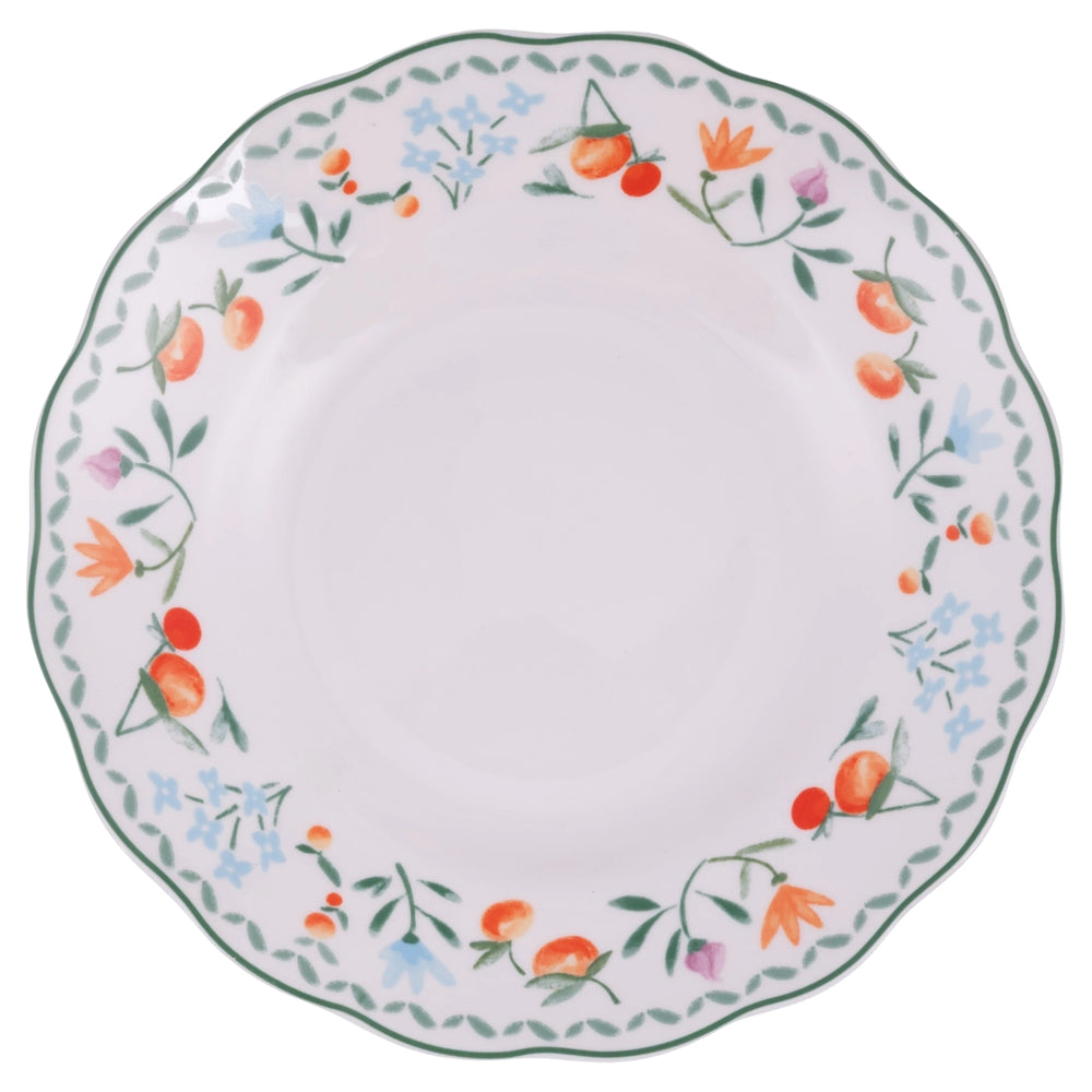 Villa d'Este Home Dinnerware Set Cherry Flowers 18-piece / 6 persons - 6 dinner plates, 6 breakfast plates and 6 deep plates