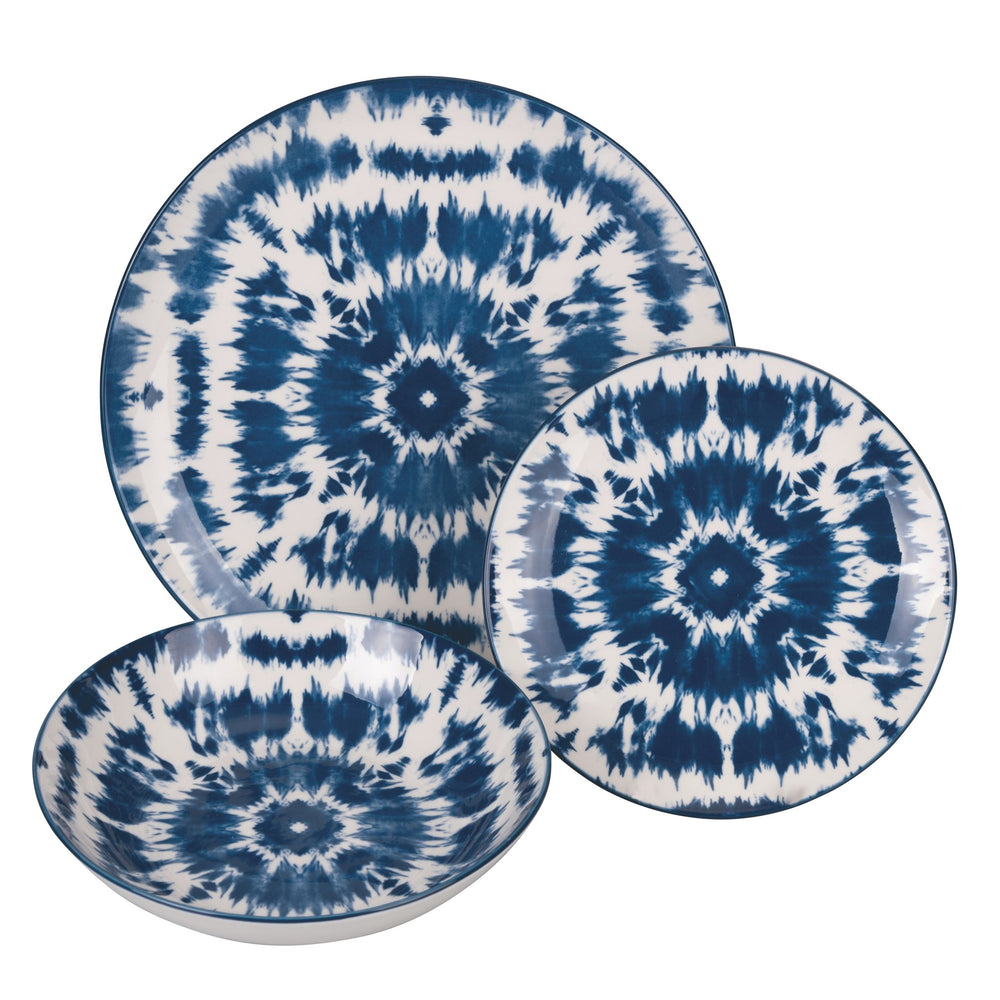Villa d'Este Home Dinnerware Set The Blue 18-piece / 6 persons - 6 dinner plates, 6 breakfast plates and 6 deep plates