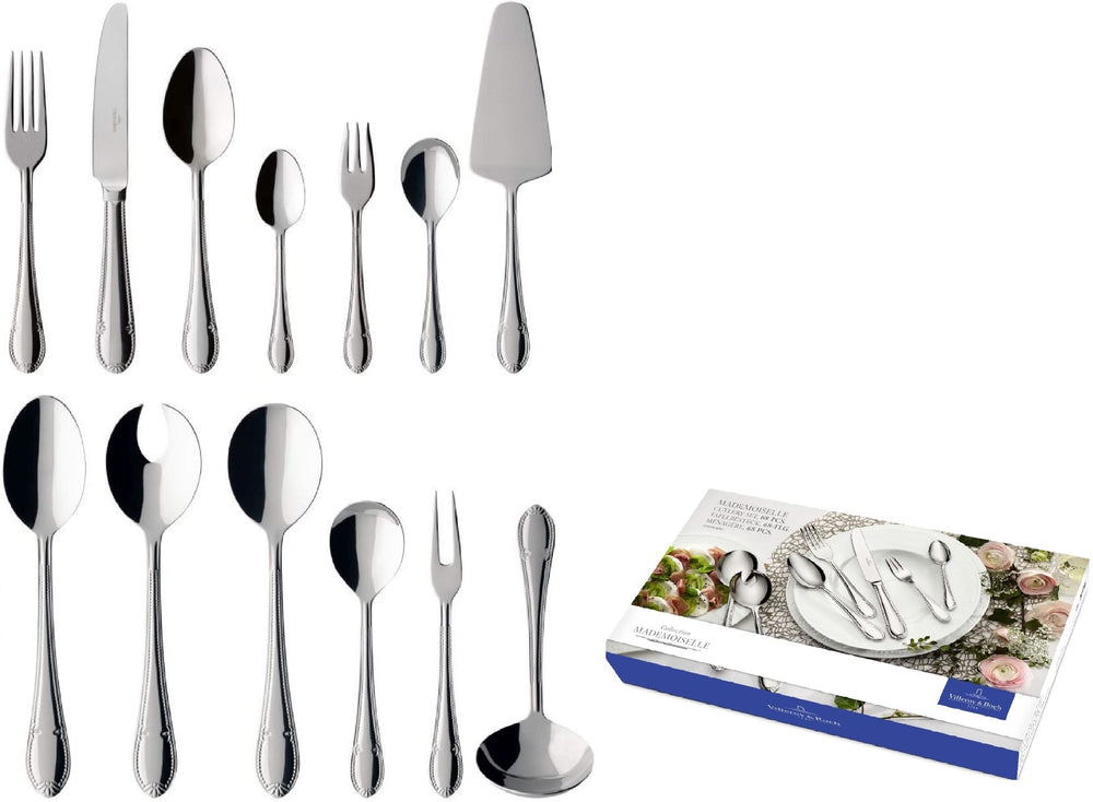 Villeroy & Boch Set de cubiertos Mademoiselle - Acero inoxidable - 68 piezas / 12 personas