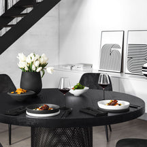 Villeroy & Boch Dinnerware Set La Boule Black / White 7-piece / 2 persons - 2 bowls, 2 dishes, 2 universal plates and 1 serving dish