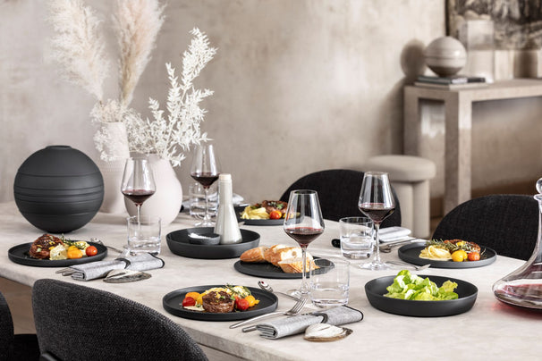 Set de vajilla Villeroy & Boch La Boule - Negro 7 piezas / 2 personas - 2x cuenco, 2x fuente, 2x plato universal, 1x fuente para servir