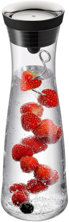 WMF Jarra / Jarra de agua - Basic - Antigoteo - Incluye filtro para frutas - Negro / Plata - 1.5 litros