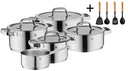 WMF juego de ollas Compact Cuisine 5 piezas incluyendo GRATIS Cookinglife utensilios de cocina set - olla ø 16, 16, 20 y 20 cm y cazo ø 14 cm