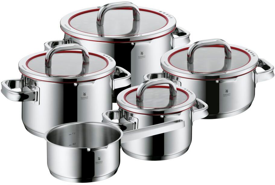 WMF Cookware Set Function 4 - Stainless Steel - 5 Piece - Saucepan ø 16, 20, 20 and 24 cm and Saucepan ø 16 cm
