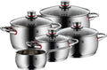 WMF Set de ollas Quality One - Acero inoxidable - 5 piezas - Olla ø 16, 20, 20 y 24 cm y cazo ø 16 cm