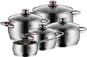 WMF Set de ollas Quality One - Acero inoxidable - 5 piezas - Olla ø 16, 20, 20 y 24 cm y cazo ø 16 cm
