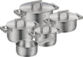WMF Set de ollas Ultimate Cool 5 piezas - Acero inoxidable - Olla ø 16, 20, 20, 24 cm y cazo ø 16 cm