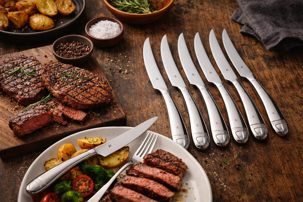 WMF Steak Knives 6-piece - Including FREE Cookinglife Pepper and Salt Mill Set