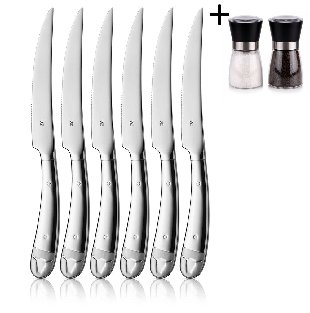 WMF Steak Knives 6-piece - Including FREE Cookinglife Pepper and Salt Mill Set