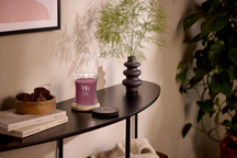 WoodWick Vela Aromática Medium Wood Smoke - 11 cm / ø 10 cm - Vela Aromática en Vidrio - Mecha de Madera