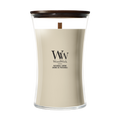 WoodWick Vela Aromática Grande Patchouli Crème - 18 cm / ø 10 cm - Vela Aromática en Vidrio - Mecha de Madera