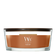 WoodWick Vela Aromática Ellipse Saffron Smoke - 9 cm / 19 cm - Vela Aromática en Vidrio - Mecha de Madera