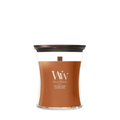 WoodWick Scented Candle Medium Saffron Smoke - 11 cm / ø 10 cm - Scented Candle in Glass - Wooden Wick