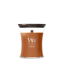 WoodWick Scented Candle Medium Saffron Smoke - 11 cm / ø 10 cm - Scented Candle in Glass - Wooden Wick
