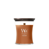 WoodWick Vela Aromática Mediana Saffron Smoke - 11 cm / ø 10 cm - Vela Aromática en Vidrio - Mecha de Madera