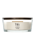 WoodWick Scented Candle Ellipse Tonka & Almond Milk - 9 cm / 19 cm - Scented Candle in Glass - Wooden Wick