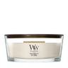 WoodWick Scented Candle Ellipse Tonka & Almond Milk - 9 cm / 19 cm - Scented Candle in Glass - Wooden Wick