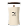 WoodWick Vela Aromática Grande Vainilla & Sal Marina - 18 cm / ø 10 cm - Vela Aromática en Vidrio - Mecha de Madera