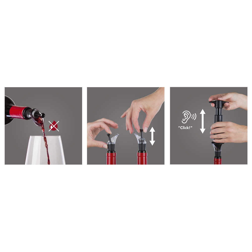Vacu Vin Wine Set Premium - Black - 4-piece set