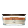 WoodWick Scented Candle Ellipse Trilogy Vanilla Embers - 9 cm / 19 cm - Scented Candle in Glass - Wooden Wick